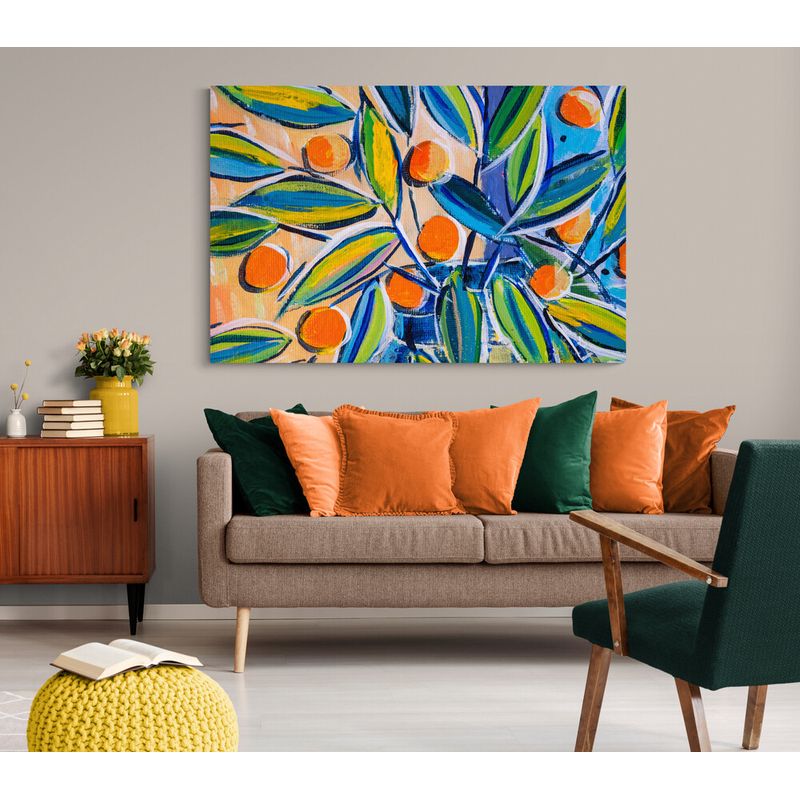 TAYRONA STORE - Cuadro En Lienzo Para La Sala Flores 406 50x35cm