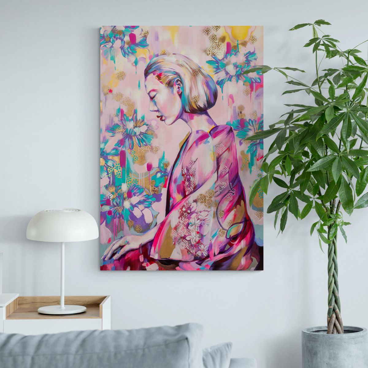 TAYRONA STORE - Cuadro En Lienzo Para La Sala Geisha 03 50x70cm