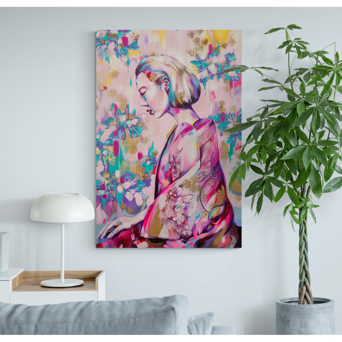 TAYRONA STORE - Cuadro En Lienzo Para La Sala Geisha 03 50x70cm