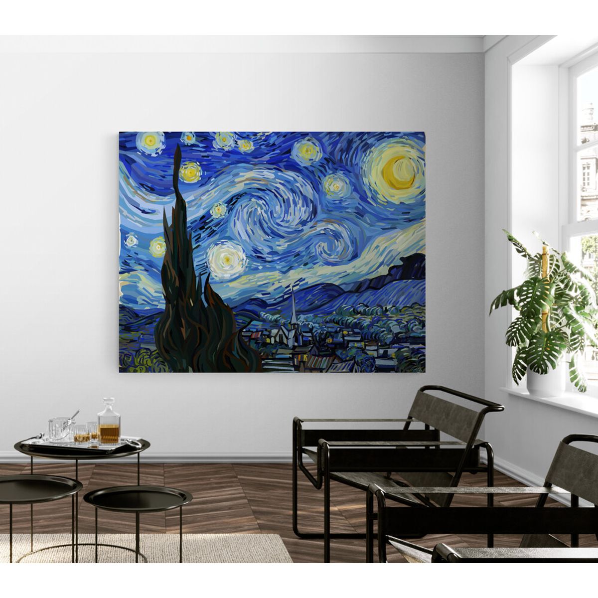 TAYRONA STORE - Cuadro En Lienzo Para La Sala Noche Estrellada 002 150x120cm