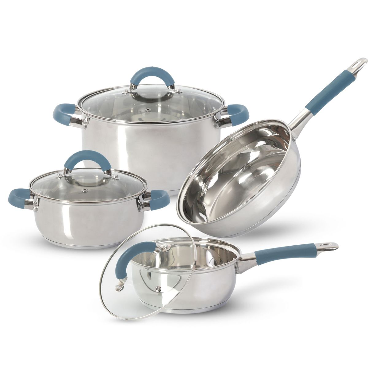 HOME ELEMENTS - Bateria 7 Piezas Acero Inoxidable Home Elements