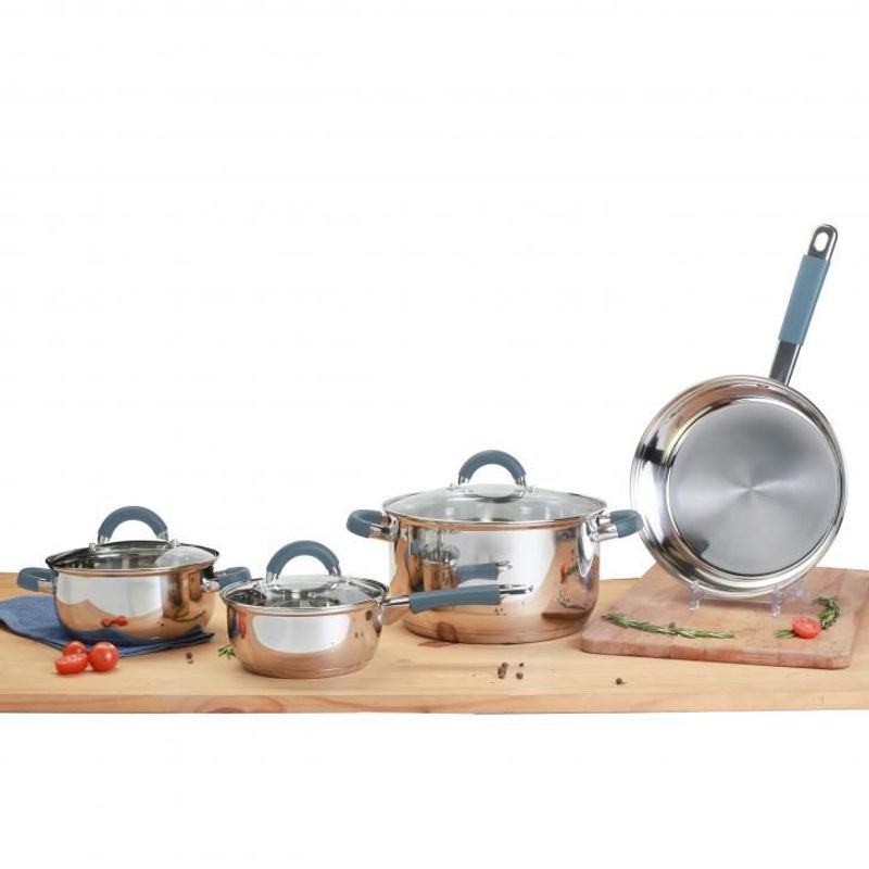 HOME ELEMENTS - Bateria 7 Piezas Acero Inoxidable Home Elements