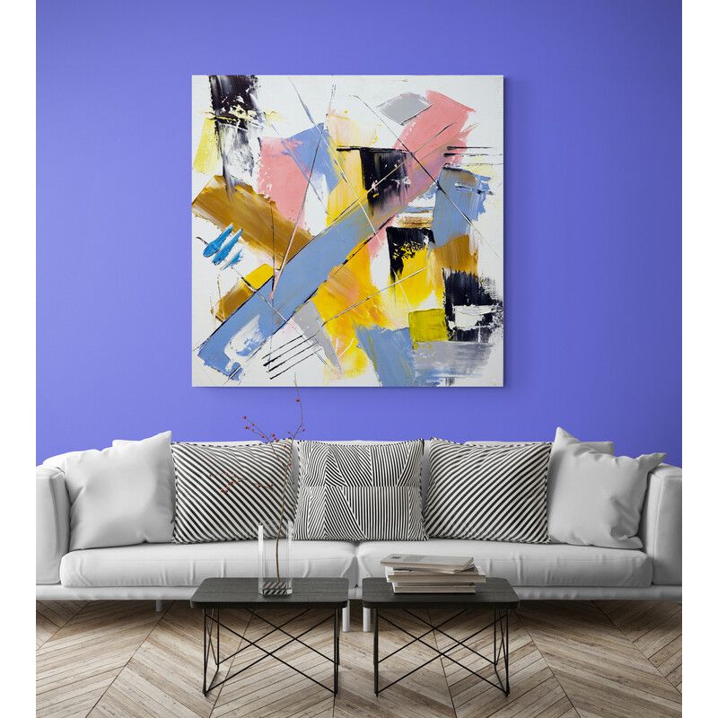TAYRONA STORE - Cuadro Lienzo Para La Sala Pintura Abstracta 122 100x100cm