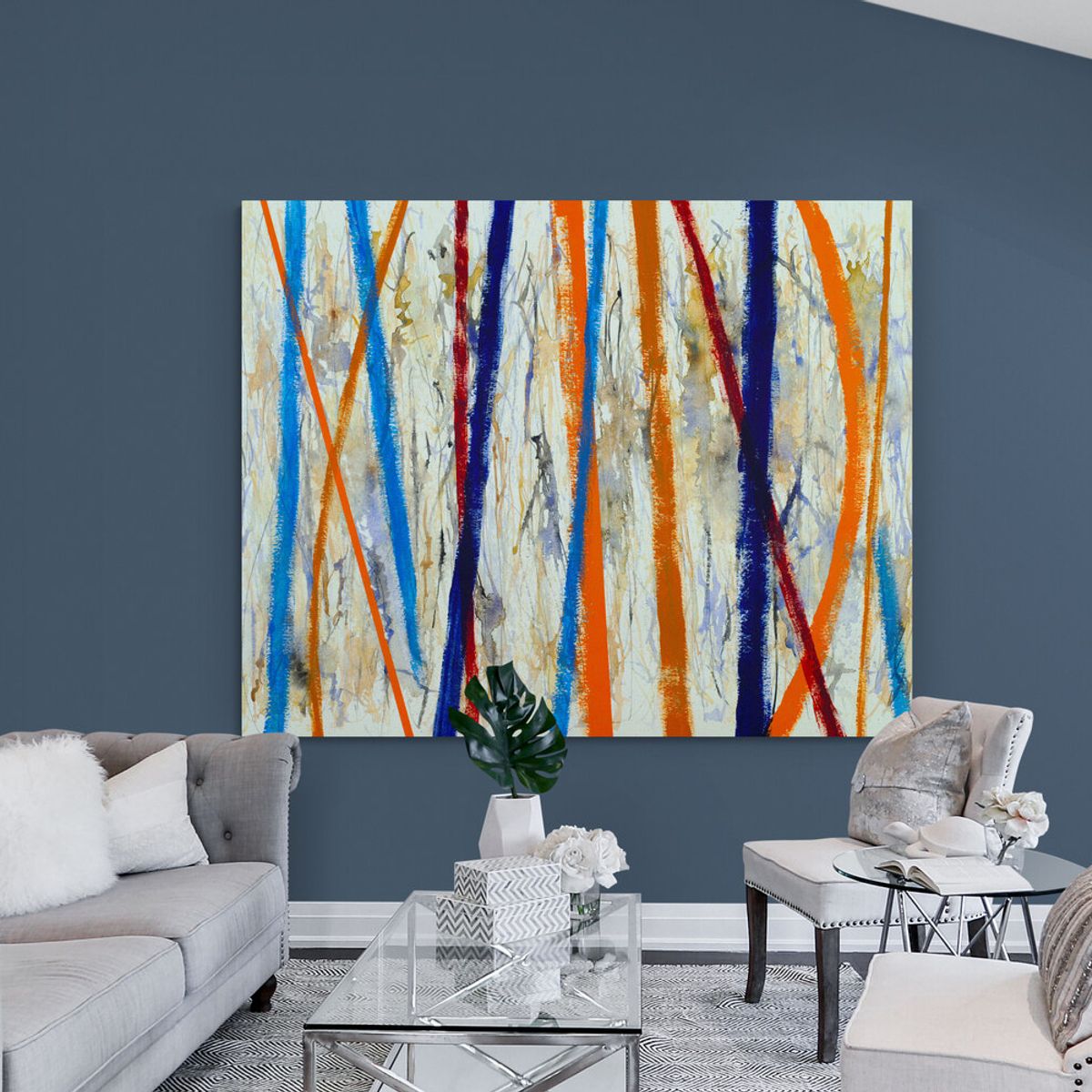 TAYRONA STORE - Cuadro En Lienzo Para La Sala Pintura Abstracta 184 100x80cm