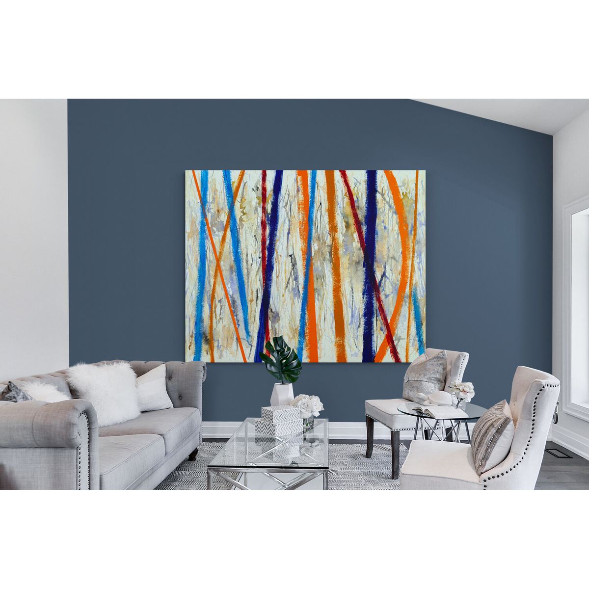 TAYRONA STORE - Cuadro En Lienzo Para La Sala Pintura Abstracta 184 100x80cm