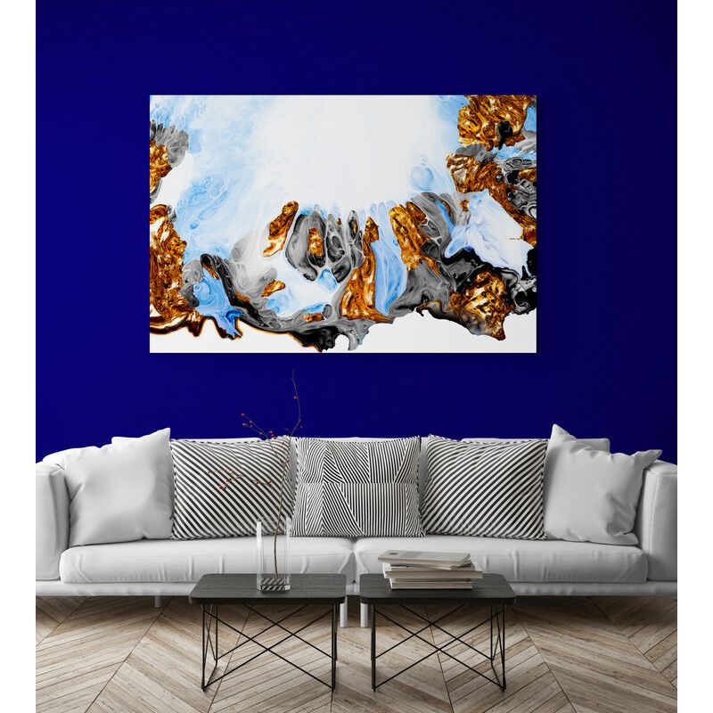 TAYRONA STORE - Cuadro Lienzo Para Sala Pintura Abstracta Con Oro 23 50x40cm