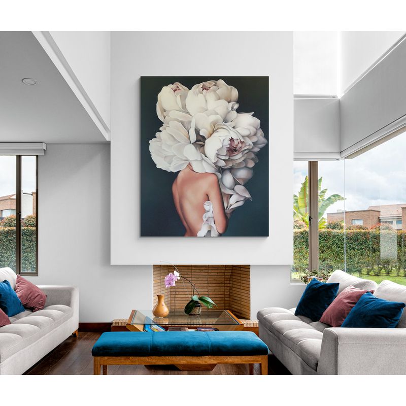 TAYRONA STORE - Cuadro En Lienzo Para La Sala Pintura Mujer 106 60x75cm