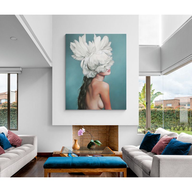 TAYRONA STORE - Cuadro En Lienzo Para La Sala Pintura Mujer 111 60x75cm