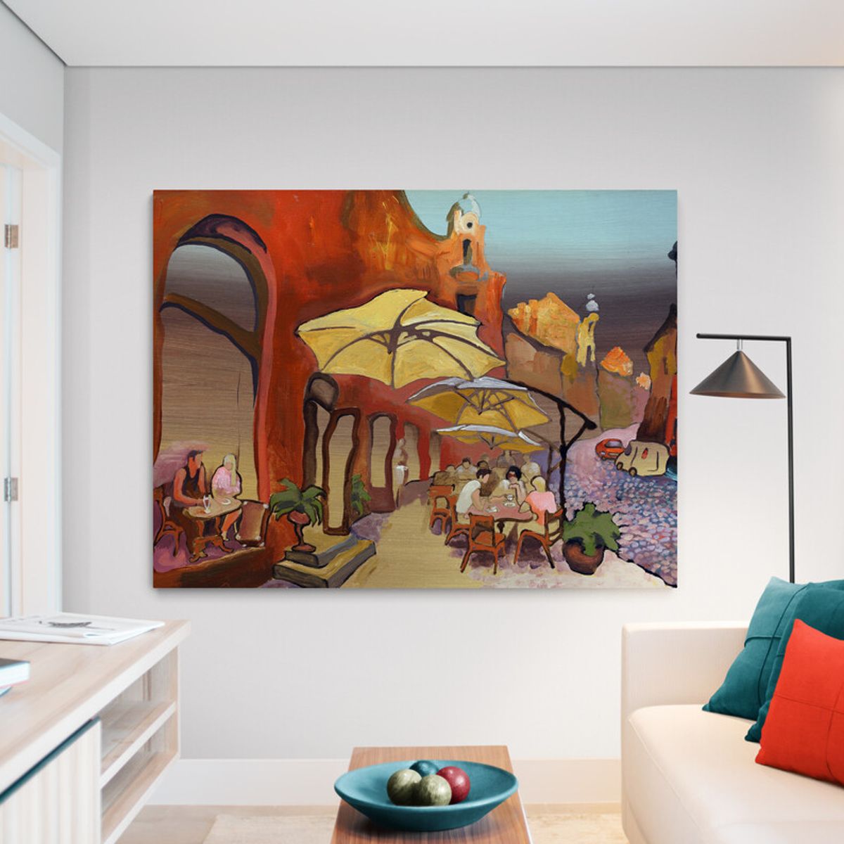 TAYRONA STORE - Cuadro En Lienzo Para La Sala Pintura Pueblo 01 75x60cm