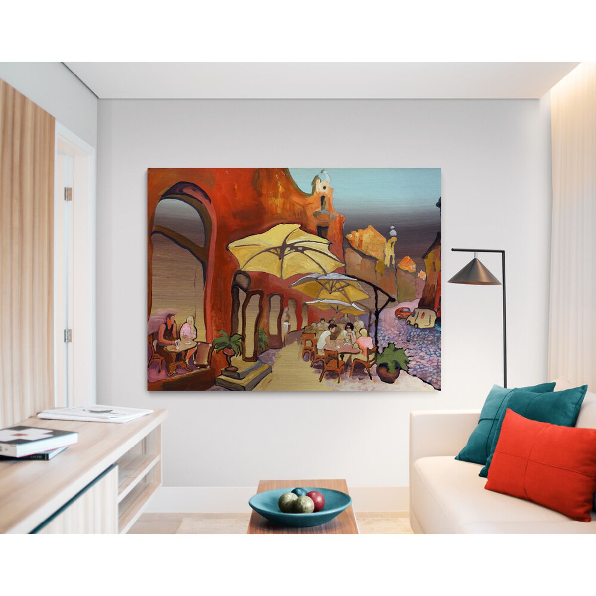 TAYRONA STORE - Cuadro En Lienzo Para La Sala Pintura Pueblo 01 75x60cm