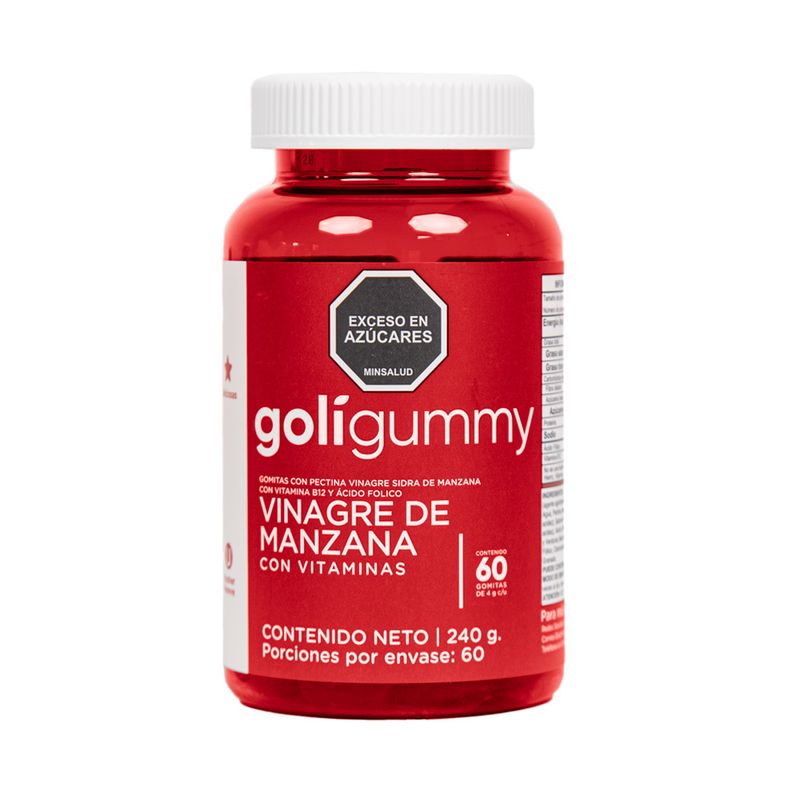 GOLIGUMMY - Gomitas de Vinagre de Manzana Goli x 60unidades.---