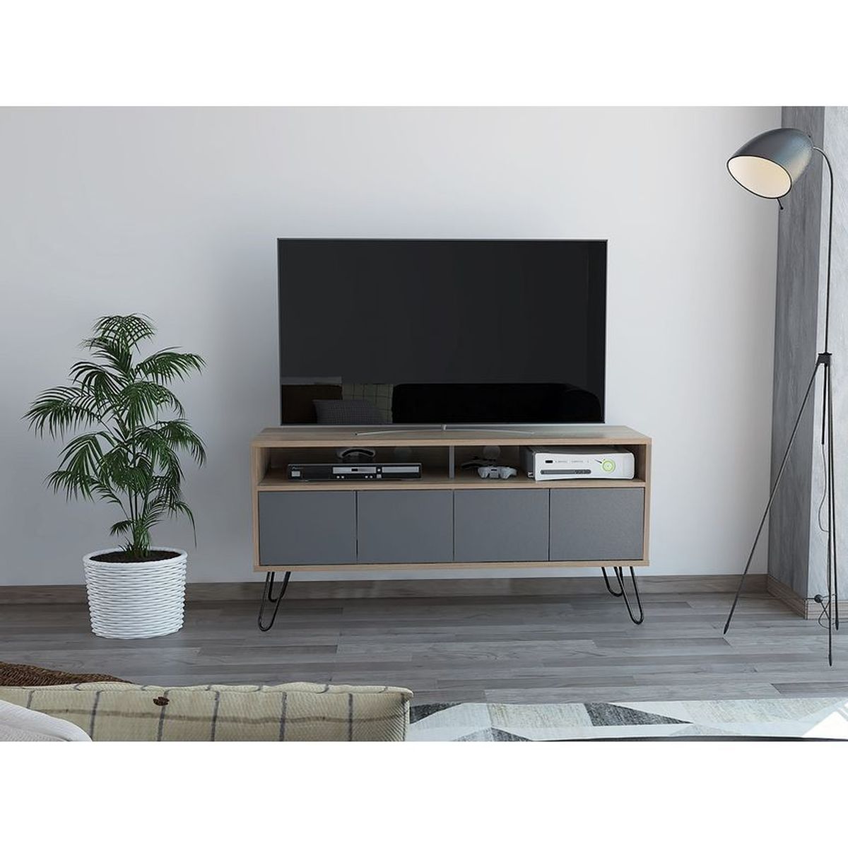 RTA MUEBLES - Rack para tv vassel miel + plomo rta muebles rmp 3337