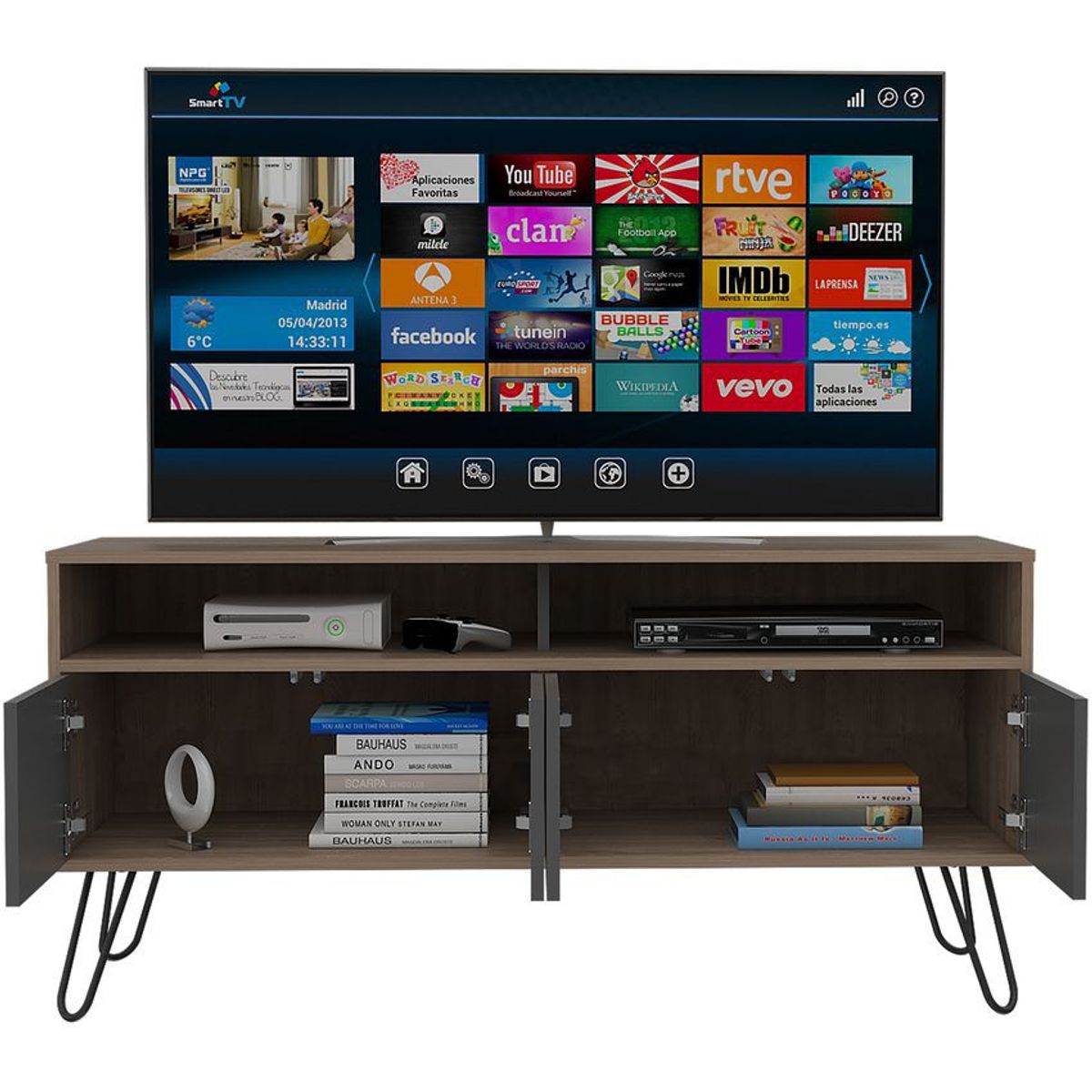 RTA MUEBLES - Rack para tv vassel miel + plomo rta muebles rmp 3337