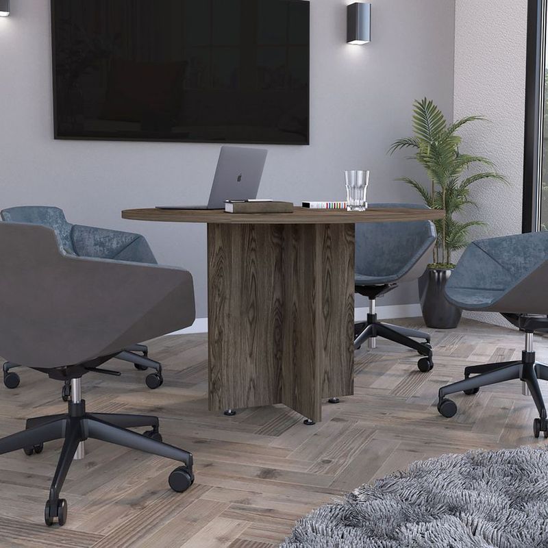 RTA MUEBLES - Mesa redonda home office 120 coñac rta muebles mlc 7294