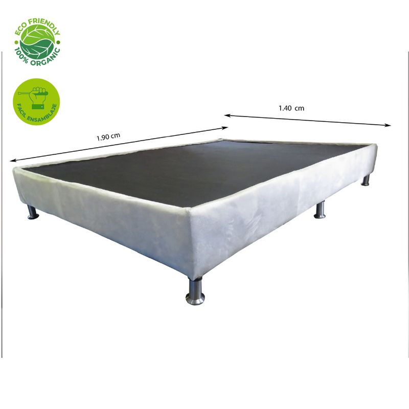 GENERICO - Base cama color blanco tela antirasguños y antifluido 200 x 200