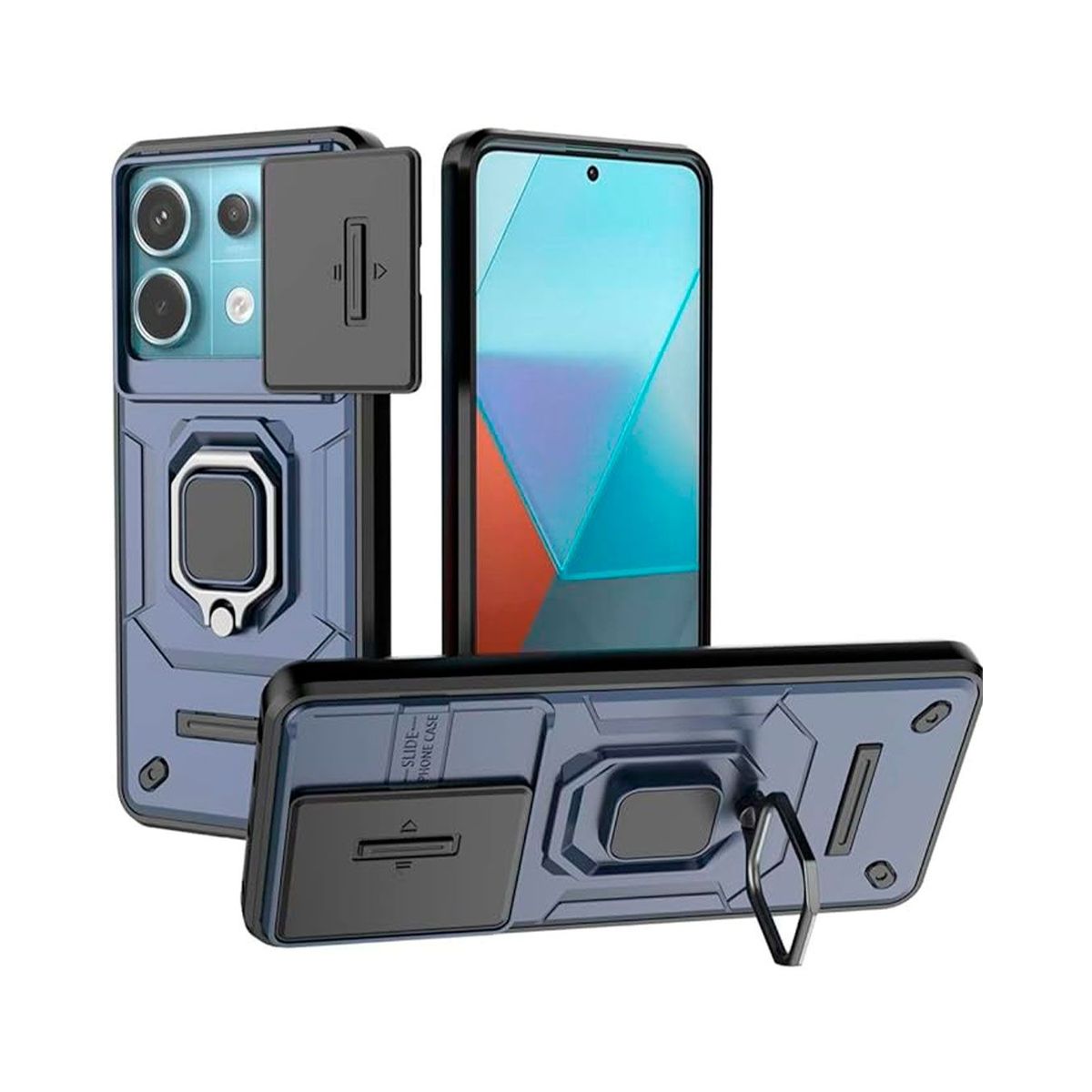 GENERICO - Estuche Protección Cámara Anillo Slider Para Redmi Note 13 5G Azul