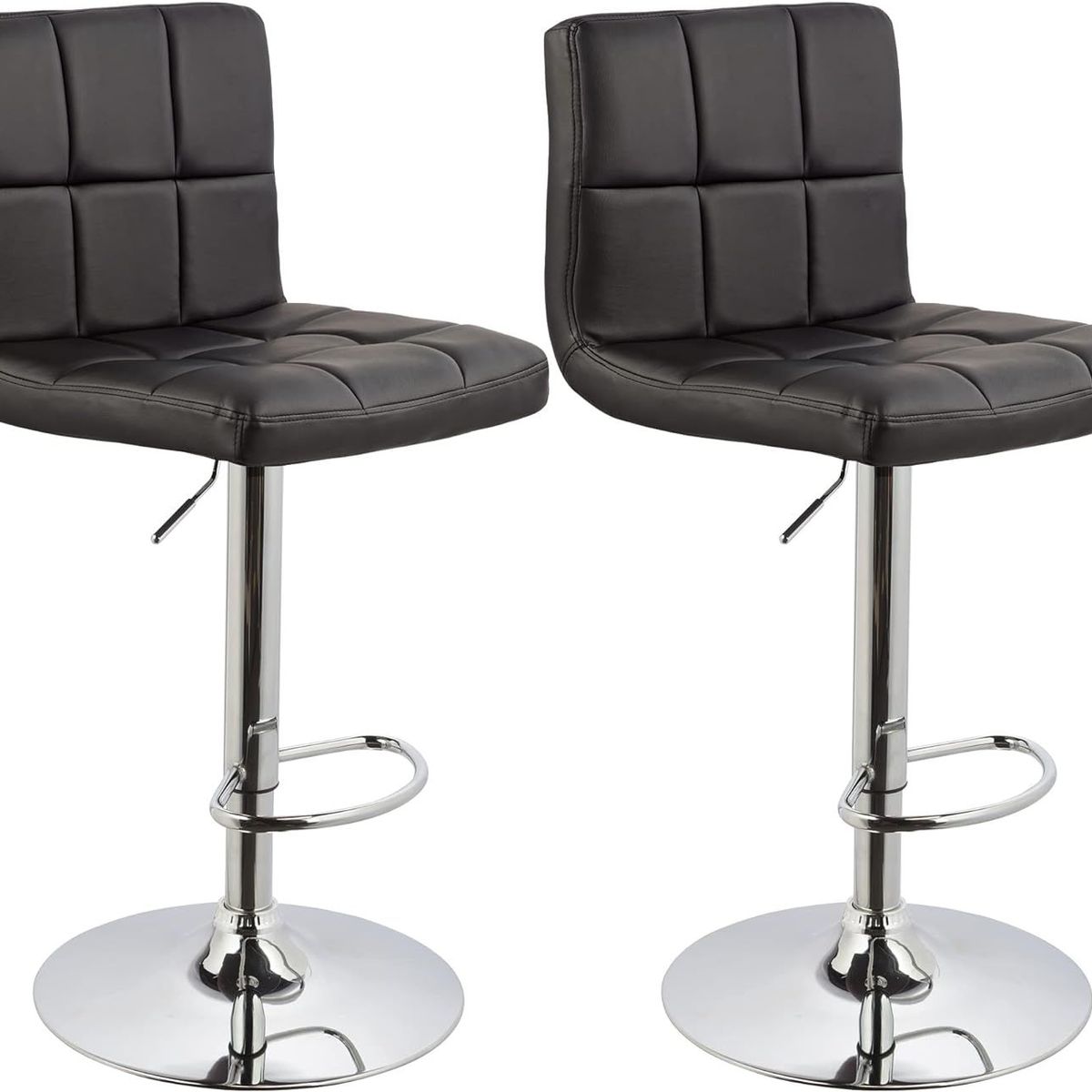 MOBLIHOUSE - Set X2 Silla Bar Giratoria Espaldar Acolchada Negra Moblihouse