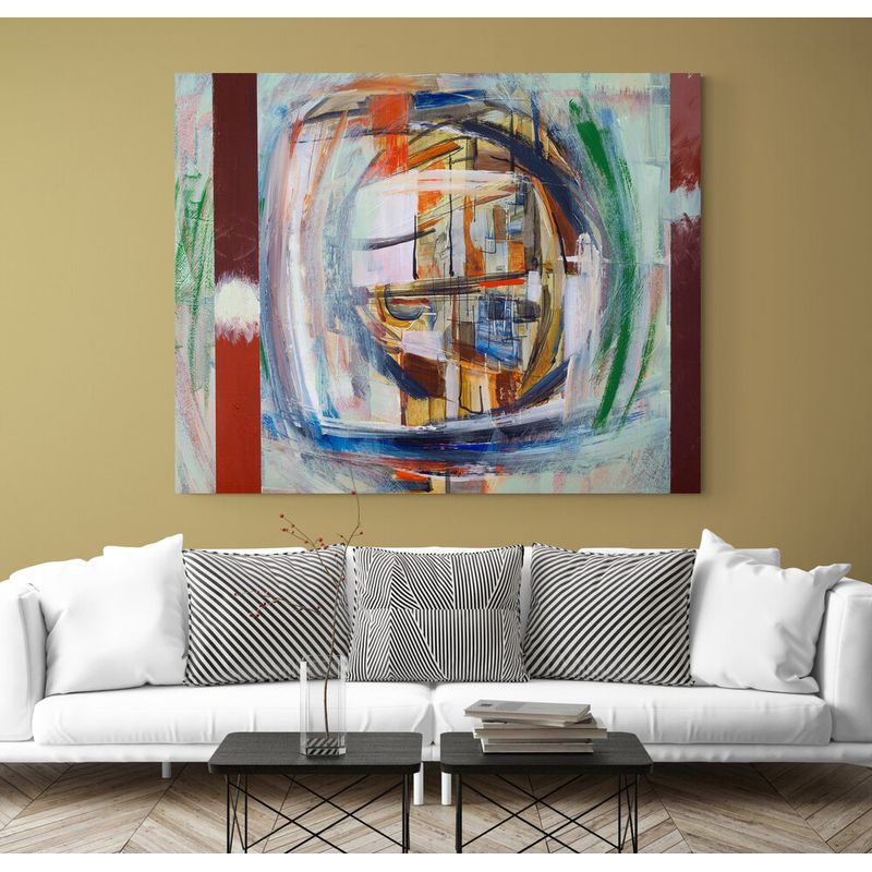 TAYRONA STORE - Cuadro En Lienzo Para La Sala Pintura Abstracta 163 50x40cm