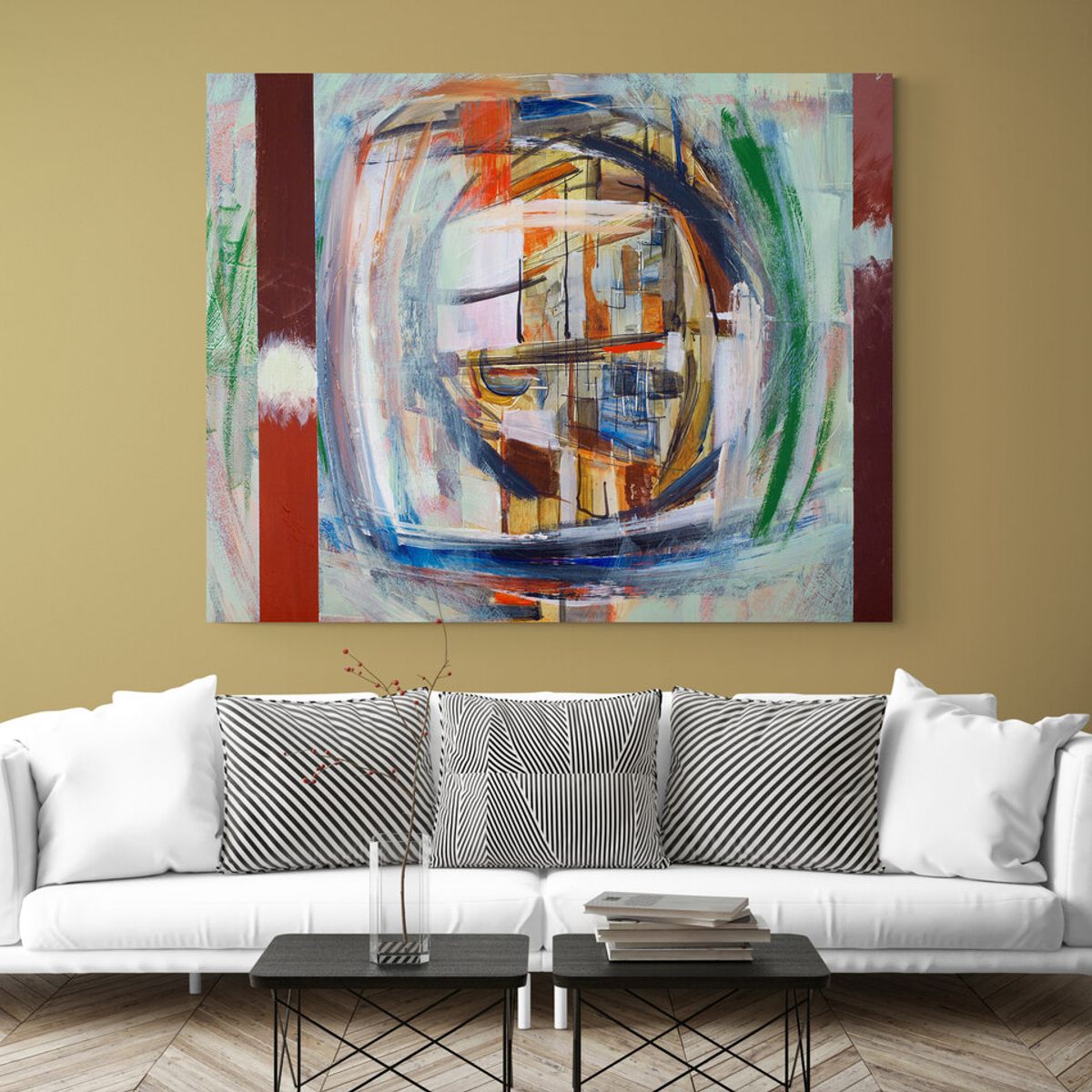 TAYRONA STORE - Cuadro Lienzo Para La Sala Pintura Abstracta 163 150x120cm