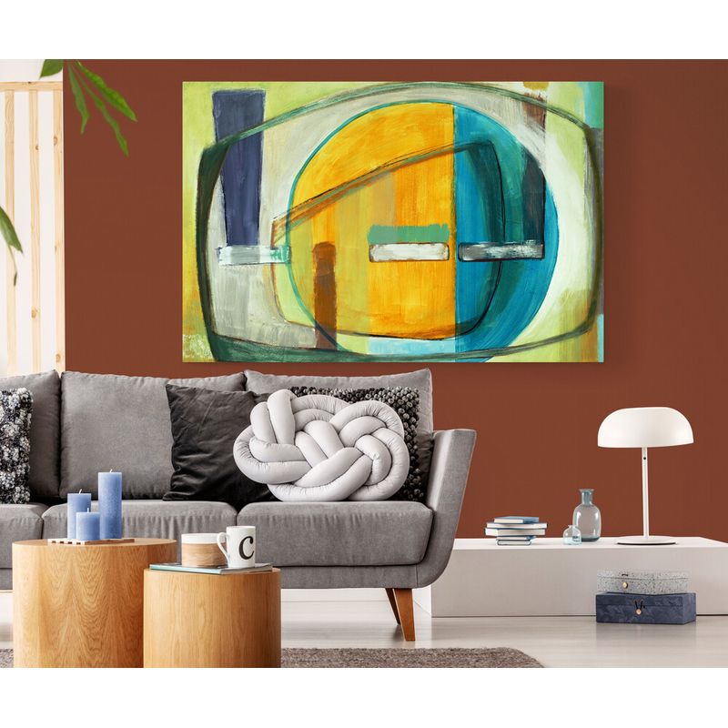 TAYRONA STORE - Cuadro En Lienzo Para La Sala Pintura Abstracta 164 50x35cm