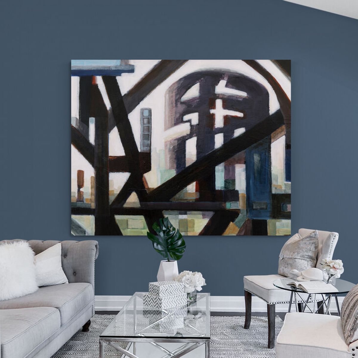 TAYRONA STORE - Cuadro Lienzo Para La Sala Pintura Abstracta 165 150x120cm