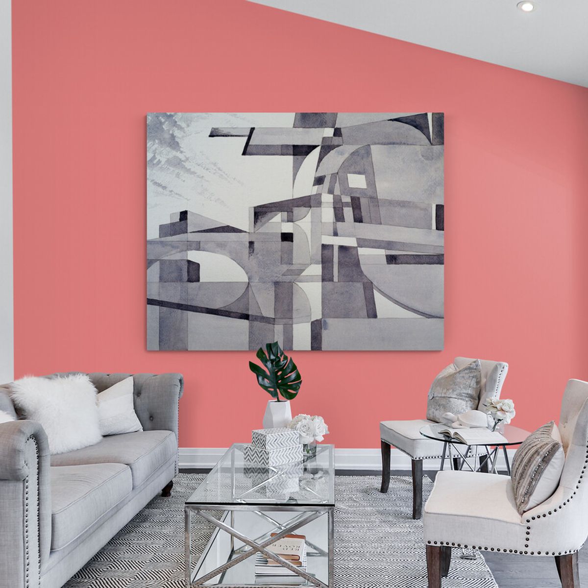 TAYRONA STORE - Cuadro En Lienzo Para La Sala Pintura Abstracta 166 50x40cm