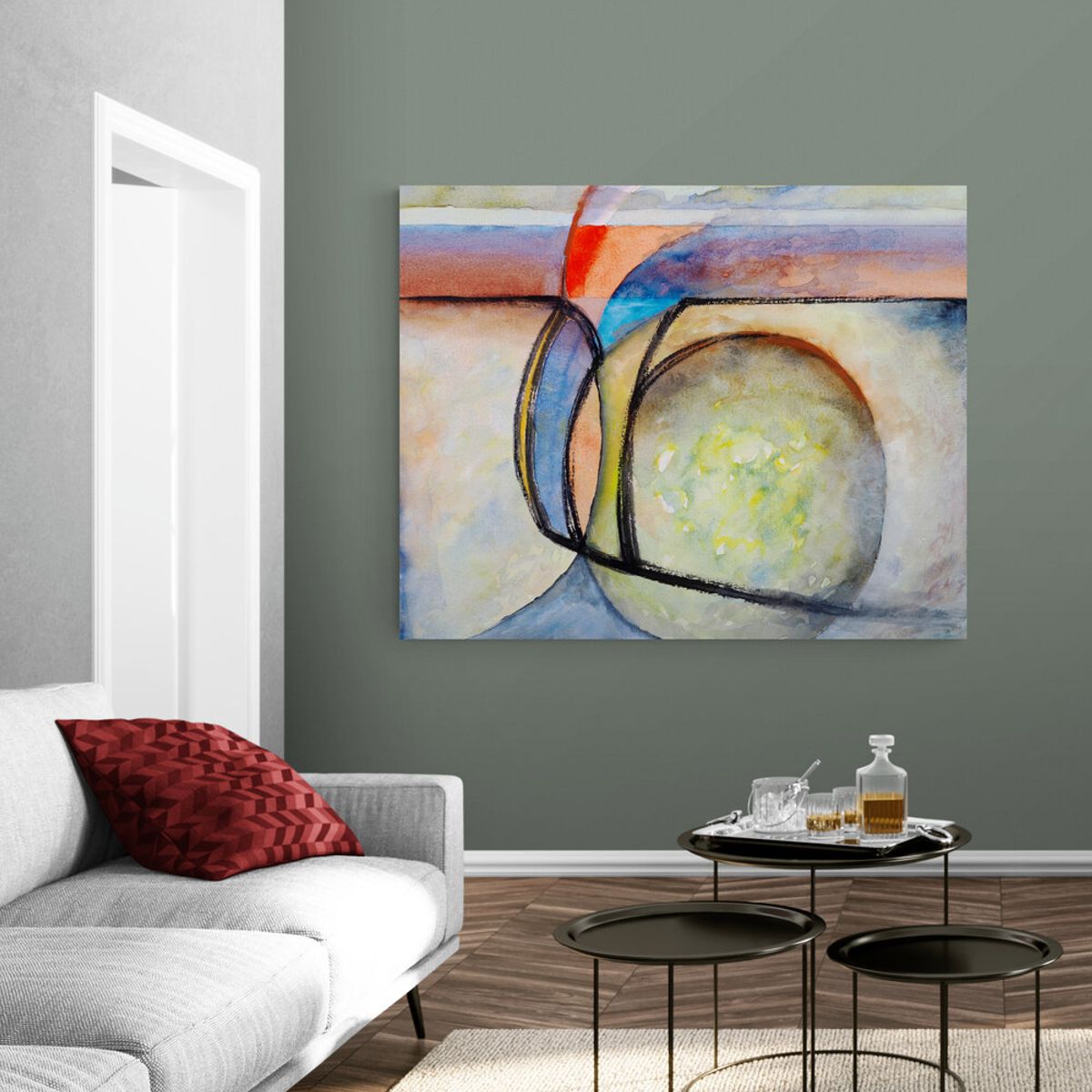 TAYRONA STORE - Cuadro Lienzo Para La Sala Pintura Abstracta 173 150x120cm