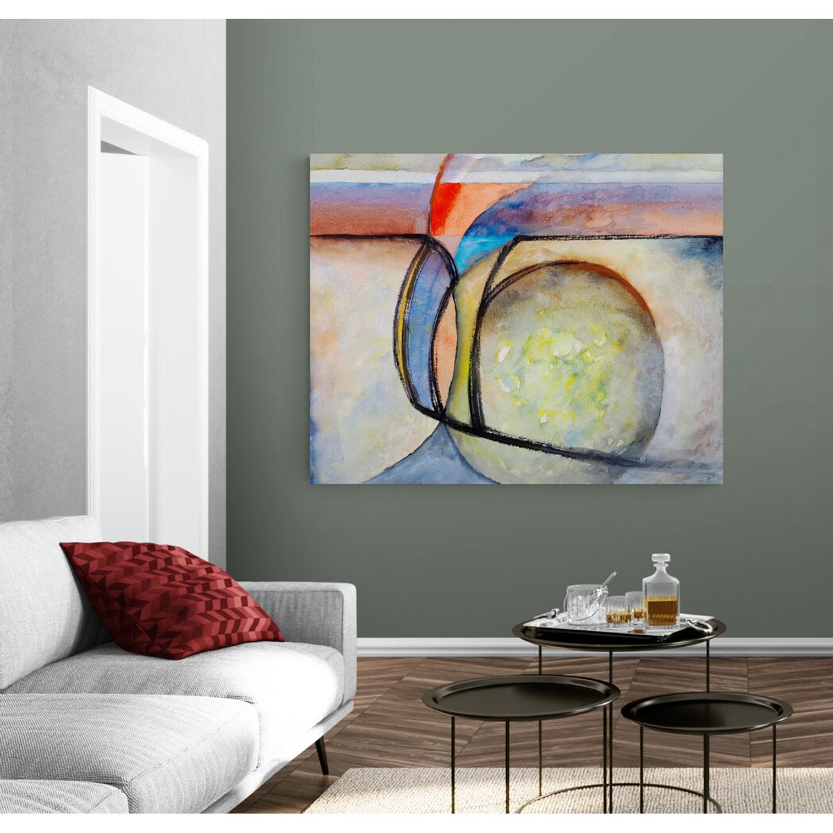 TAYRONA STORE - Cuadro Lienzo Para La Sala Pintura Abstracta 173 150x120cm