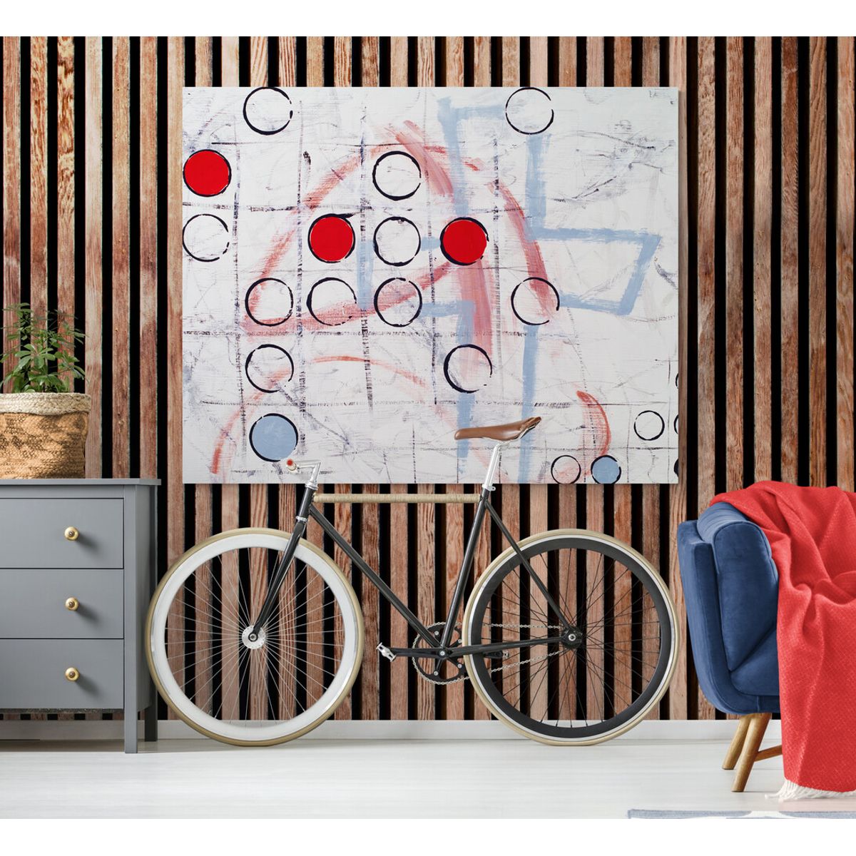 TAYRONA STORE - Cuadro En Lienzo Para La Sala Pintura Abstracta 183 100x80cm