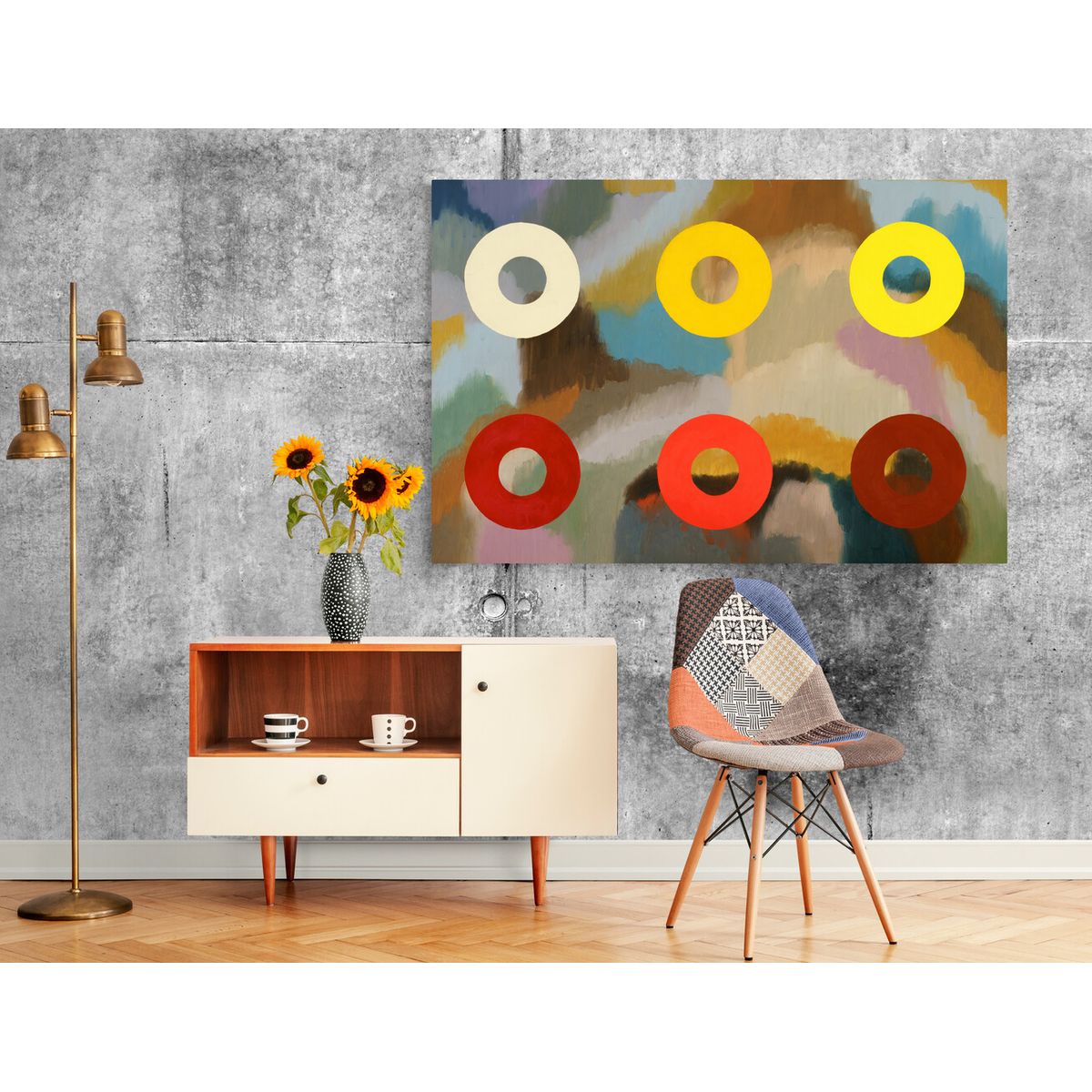 TAYRONA STORE - Cuadro En Lienzo Para La Sala Pintura Abstracta 190 50x35cm