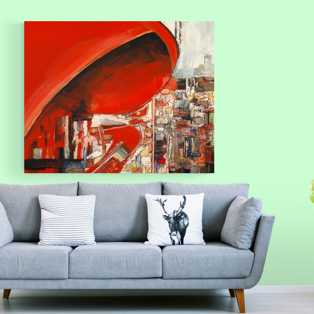 TAYRONA STORE - Cuadro En Lienzo Para La Sala Pintura Abstracta 244 75x60cm