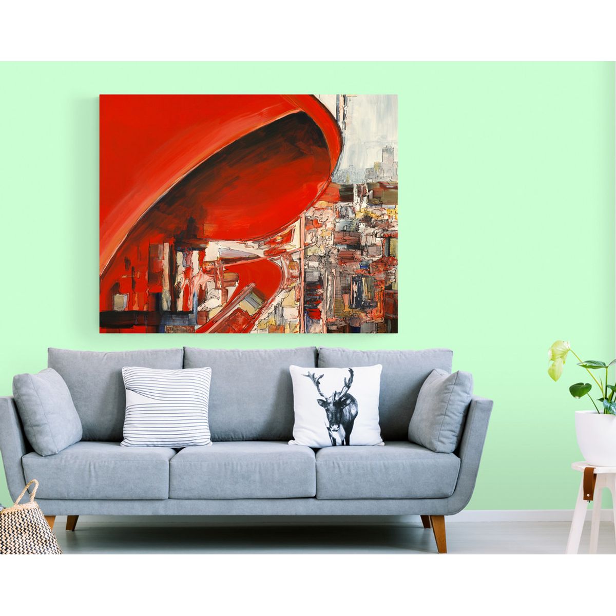 TAYRONA STORE - Cuadro En Lienzo Para La Sala Pintura Abstracta 244 75x60cm