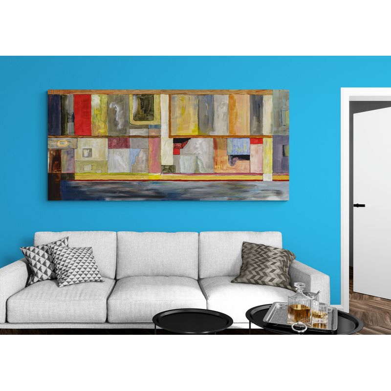 TAYRONA STORE - Cuadro En Lienzo Para La Sala Pintura Abstracta 264 120x55cm