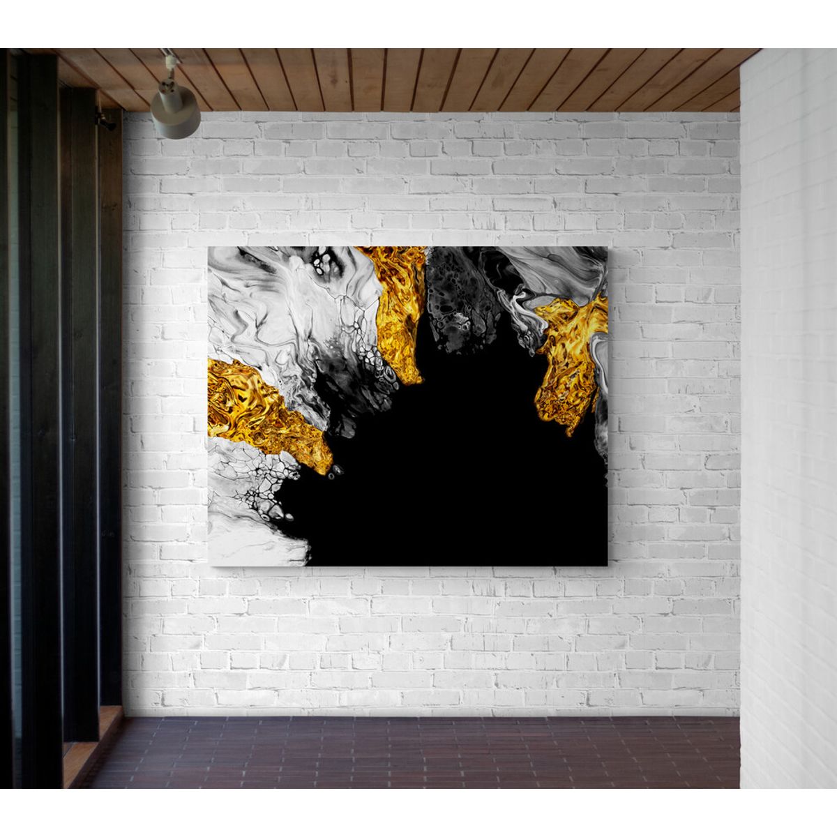 TAYRONA STORE - Cuadro Lienzo Para Sala Pintura Abstracta Con Oro 11 125x100cm