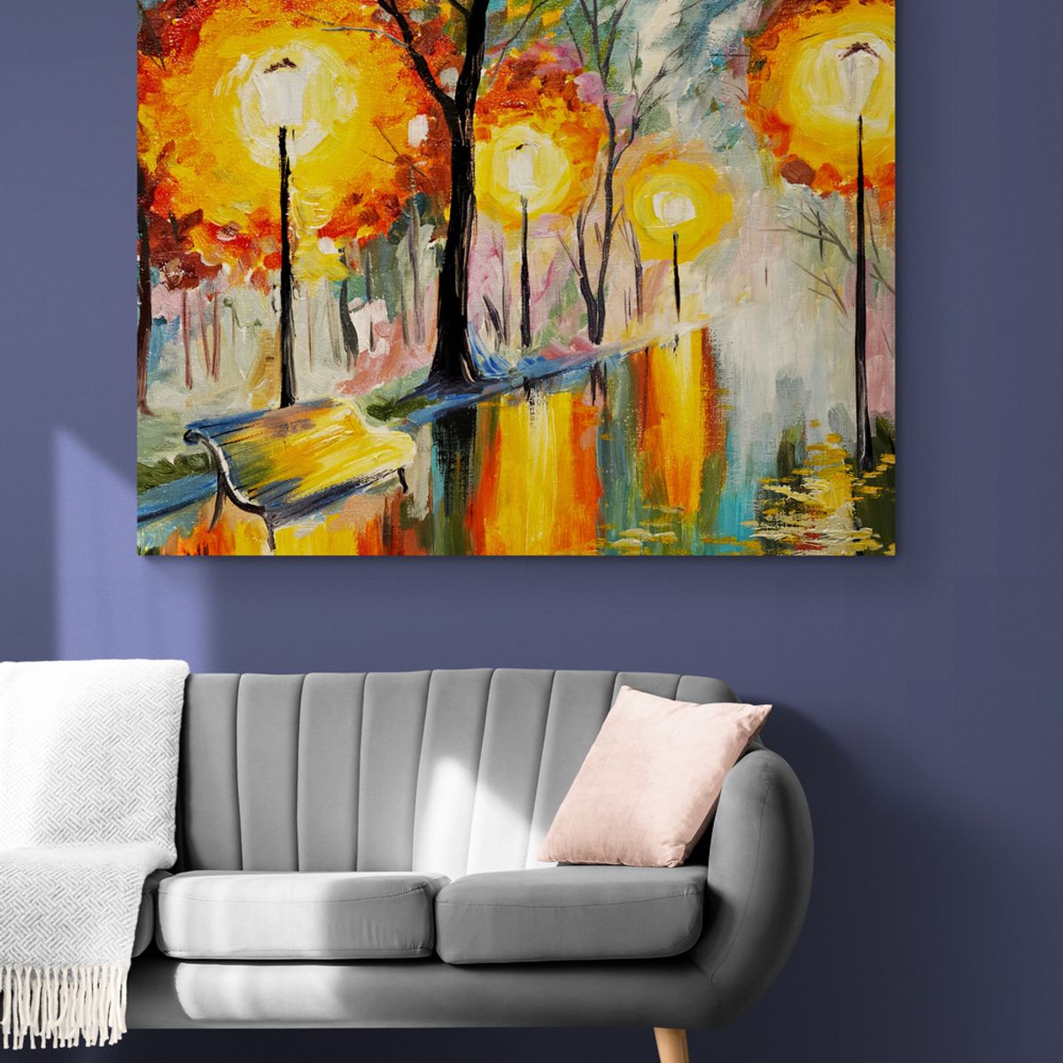 TAYRONA STORE - Cuadro En Lienzo Para La Sala Pintura Ciudad 058 150x120cm