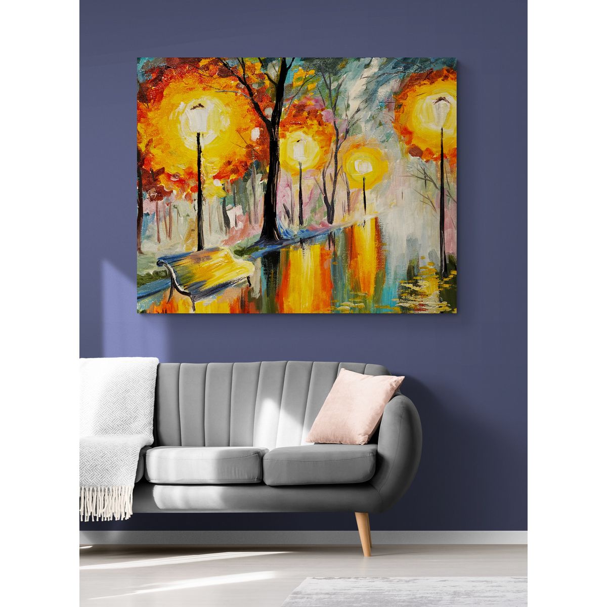 TAYRONA STORE - Cuadro En Lienzo Para La Sala Pintura Ciudad 058 150x120cm