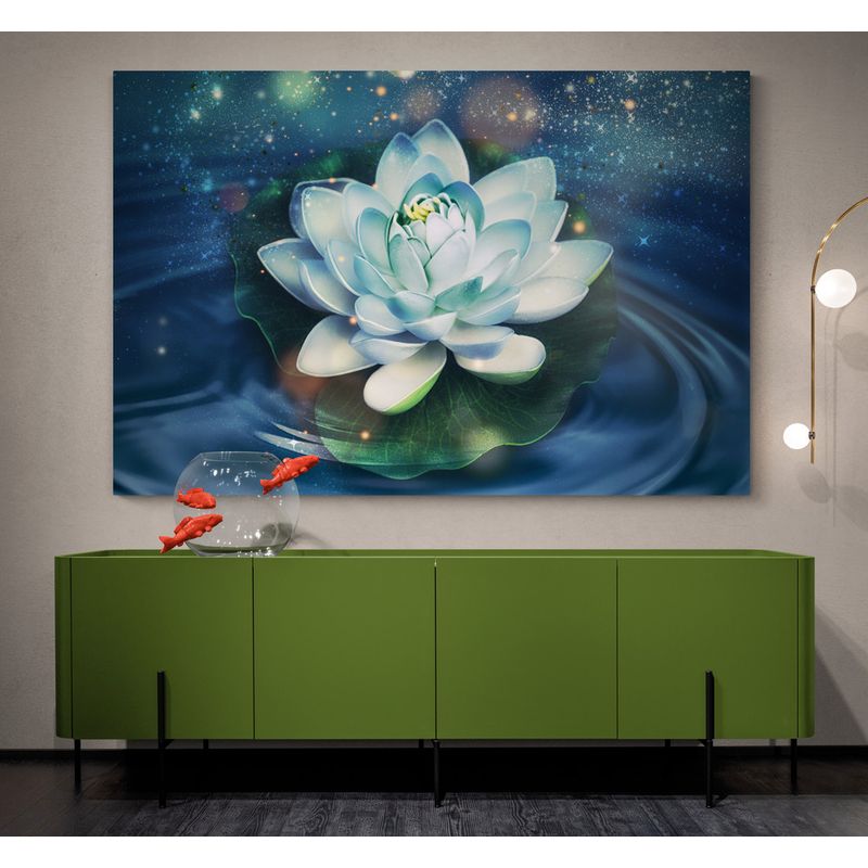 TAYRONA STORE - Cuadro Lienzo Para La Sala Pintura Flor De Loto 007 50x35cm