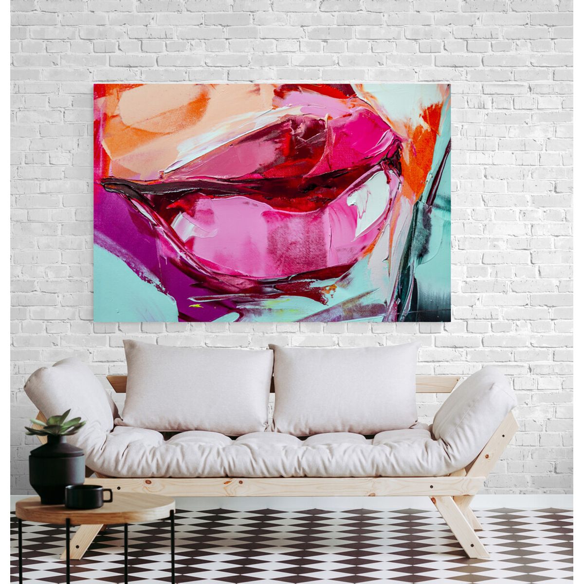 TAYRONA STORE - Cuadro En Lienzo Para La Sala Pintura Mujer 074 70x50cm.