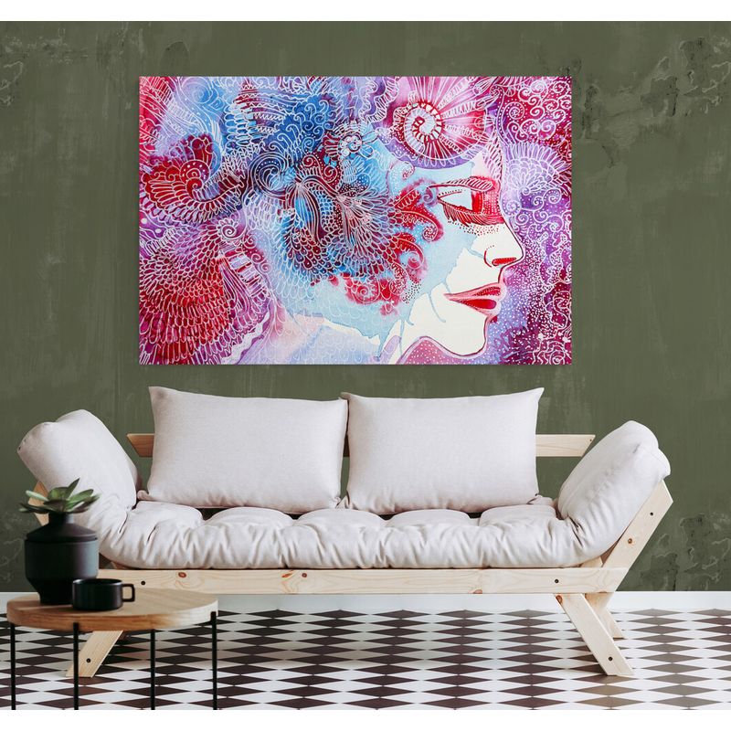 TAYRONA STORE - Cuadro En Lienzo Para La Sala Pintura Mujer 077 150x100cm