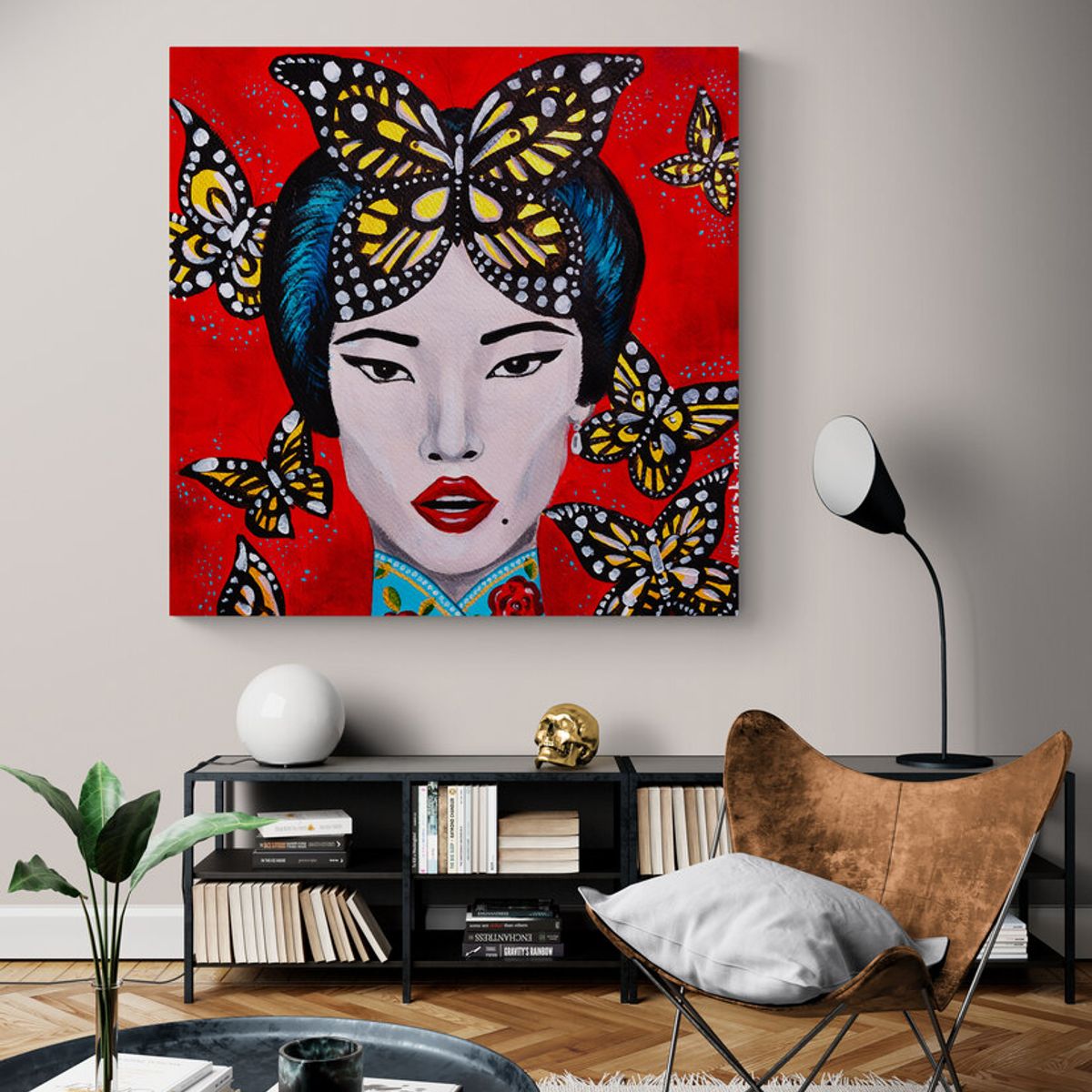 TAYRONA STORE - Cuadro En Lienzo Para La Sala Pintura Mujer 080 60x60cm