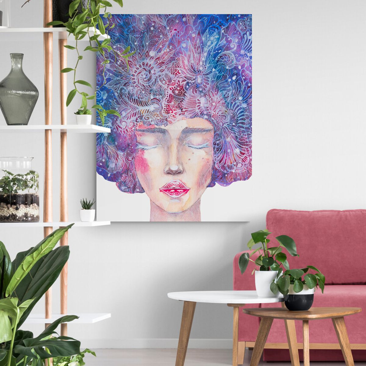 TAYRONA STORE - Cuadro En Lienzo Para La Sala Pintura Mujer 087 60x80cm