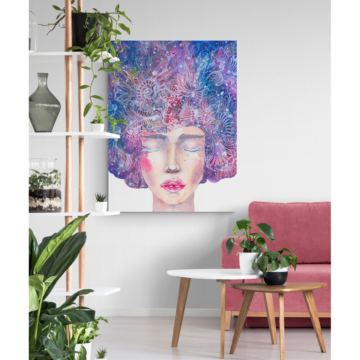 TAYRONA STORE - Cuadro En Lienzo Para La Sala Pintura Mujer 087 60x80cm