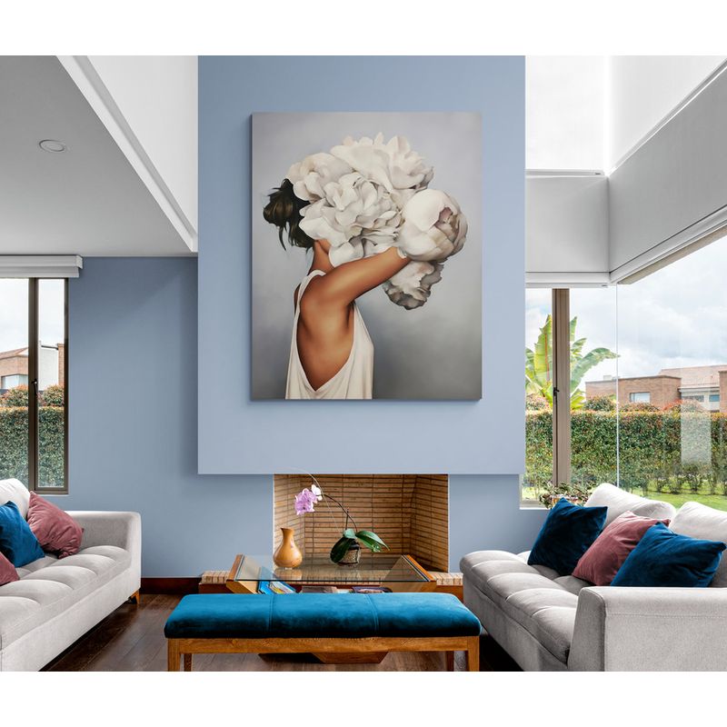 TAYRONA STORE - Cuadro En Lienzo Para La Sala Pintura Mujer 110 80x100cm
