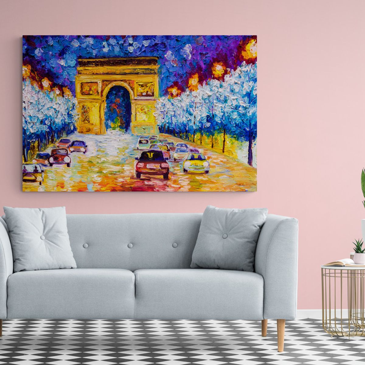 TAYRONA STORE - Cuadro En Lienzo Para La Sala Pintura Paris 044 50x40cm