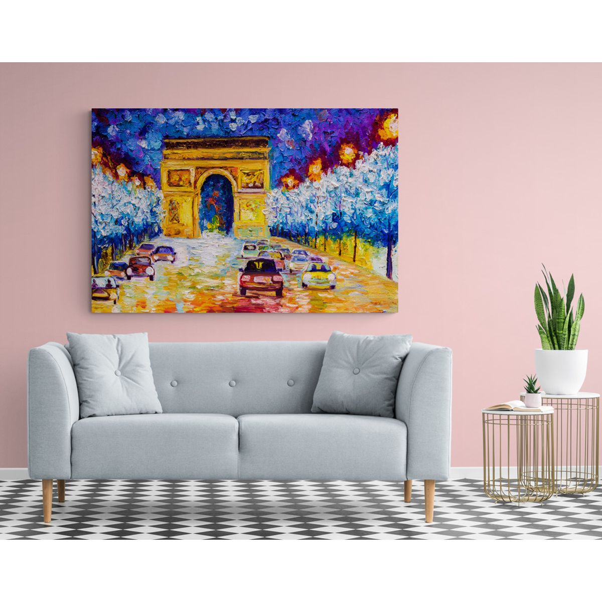 TAYRONA STORE - Cuadro En Lienzo Para La Sala Pintura Paris 044 50x40cm