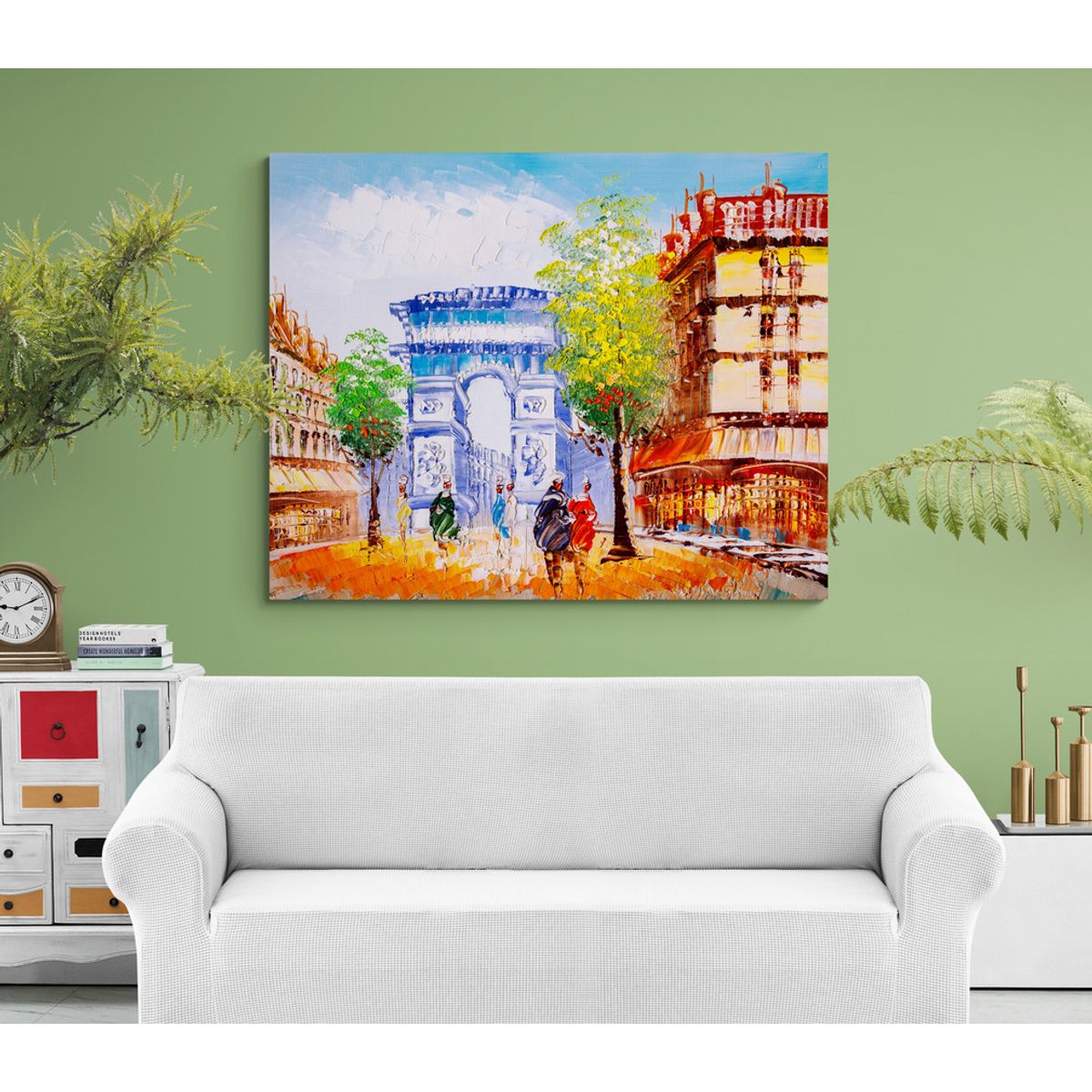TAYRONA STORE - Cuadro En Lienzo Para La Sala Pintura Paris 051 50x40cm
