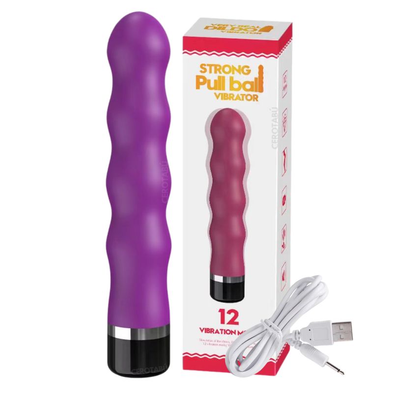 GENERICO - Vibrador Recargable Premium Silicona Biomédica 20 CM Morado