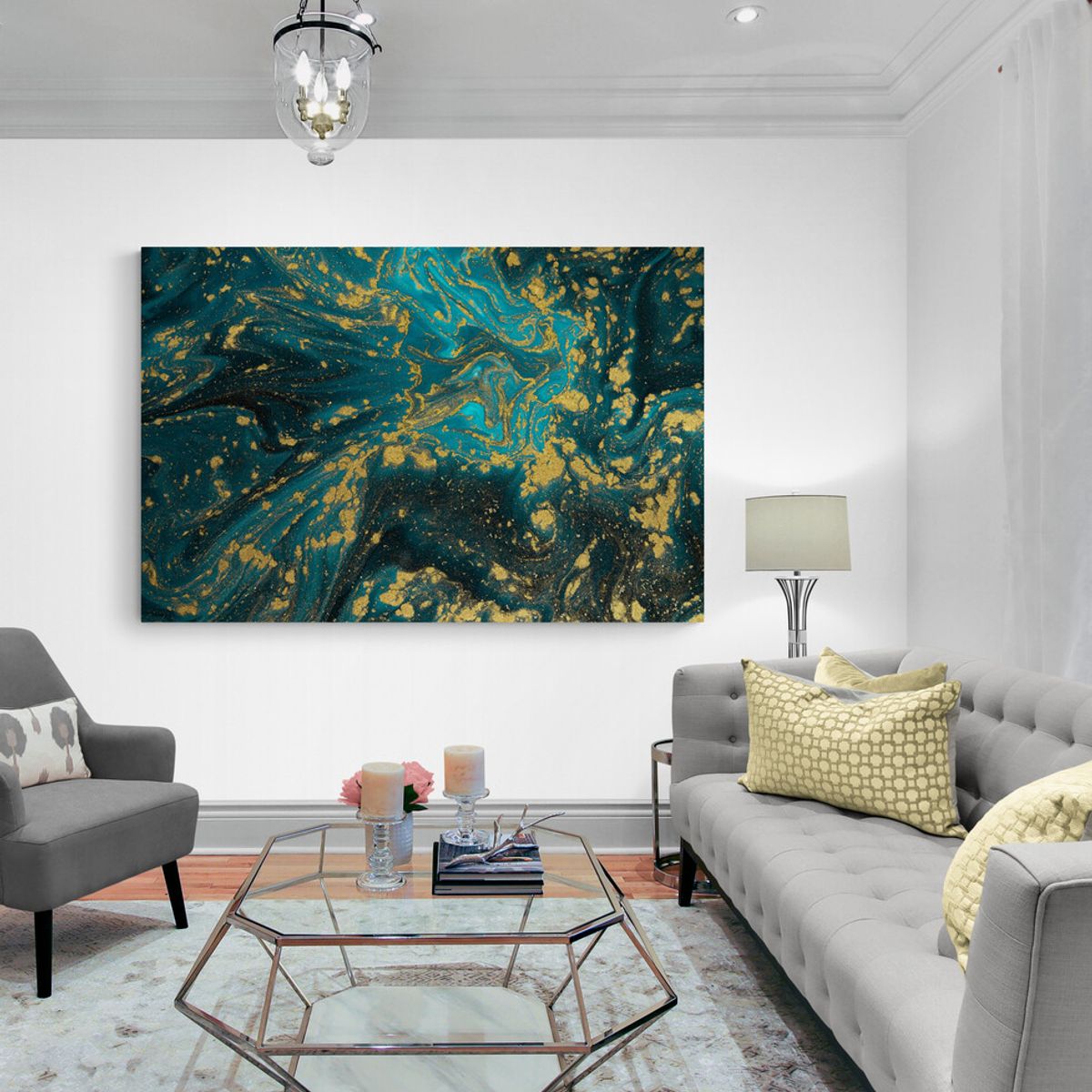 TAYRONA STORE - Cuadro En Lienzo Para La Sala Pintura Abstracta 155 120x80cm