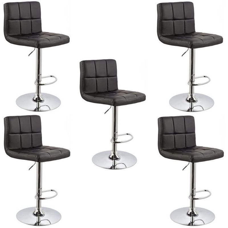 MOBLIHOUSE - Set X5 Silla Bar Espaldar Acolchado Negra