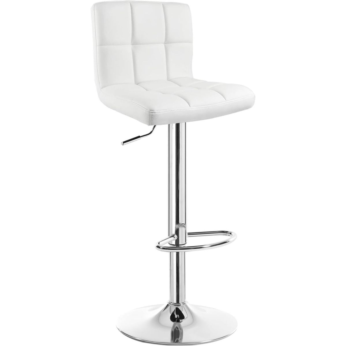 MOBLIHOUSE - Silla Bar Giratoria Espaldar Acolchada Blanca Moblihouse